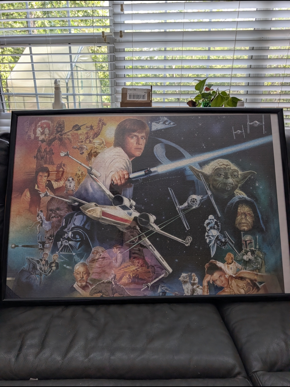 Star Wars Puzzle Without Box Collage Art Print - Blue, Green, Black